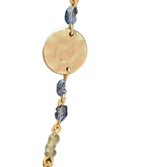 Gold Tone with Black Beads Necklace L11 - Picture 2 of 3